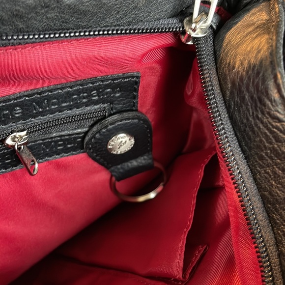 NEVER USED WITH TAGS STONE MOUNTAIN BLACK PEBBLED LEATHER SANTA BELLA HANDBAG - Picture 6 of 11